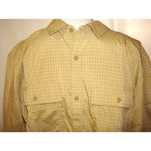 New Mens LT L Tall Prana Recycled UV Embark Brown Light SS Button Shirt NWT SS - Picture 6 of 7